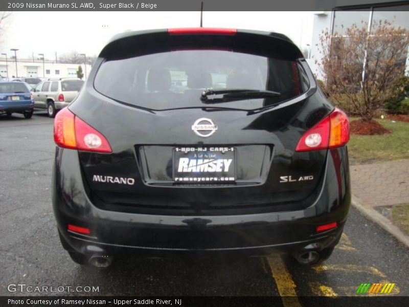 Super Black / Beige 2009 Nissan Murano SL AWD