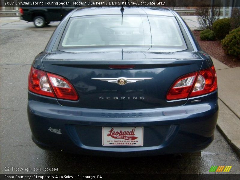 Modern Blue Pearl / Dark Slate Gray/Light Slate Gray 2007 Chrysler Sebring Touring Sedan