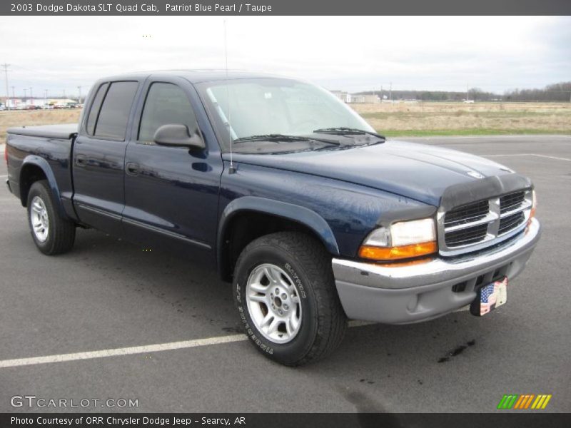 Patriot Blue Pearl / Taupe 2003 Dodge Dakota SLT Quad Cab