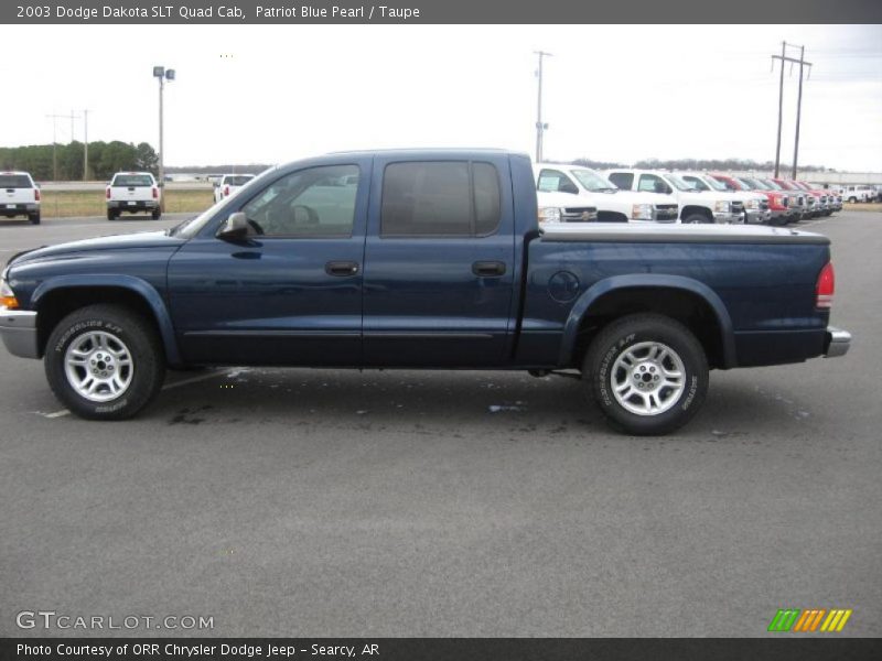 Patriot Blue Pearl / Taupe 2003 Dodge Dakota SLT Quad Cab
