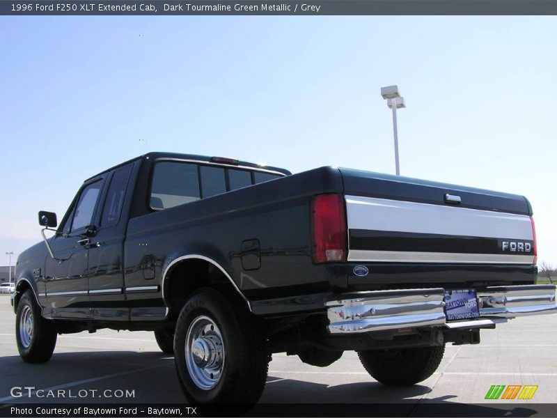 Dark Tourmaline Green Metallic / Grey 1996 Ford F250 XLT Extended Cab