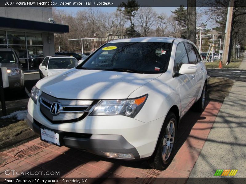 Aspen White Pearl / Bordeaux 2007 Acura MDX Technology