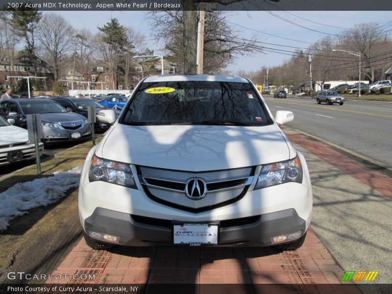 Aspen White Pearl / Bordeaux 2007 Acura MDX Technology