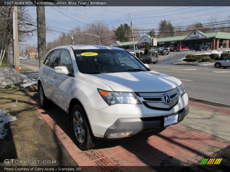 Aspen White Pearl / Bordeaux 2007 Acura MDX Technology