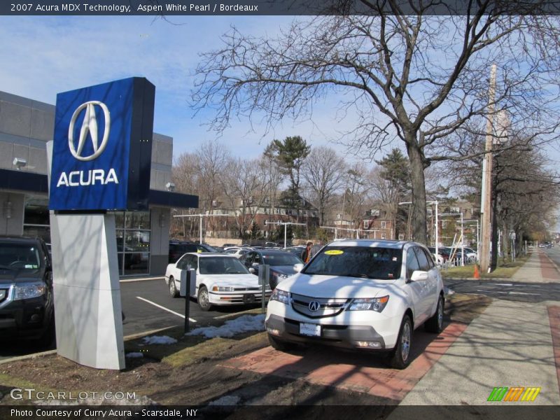 Aspen White Pearl / Bordeaux 2007 Acura MDX Technology