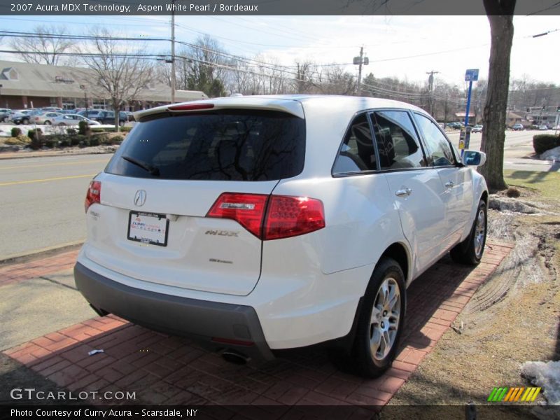 Aspen White Pearl / Bordeaux 2007 Acura MDX Technology