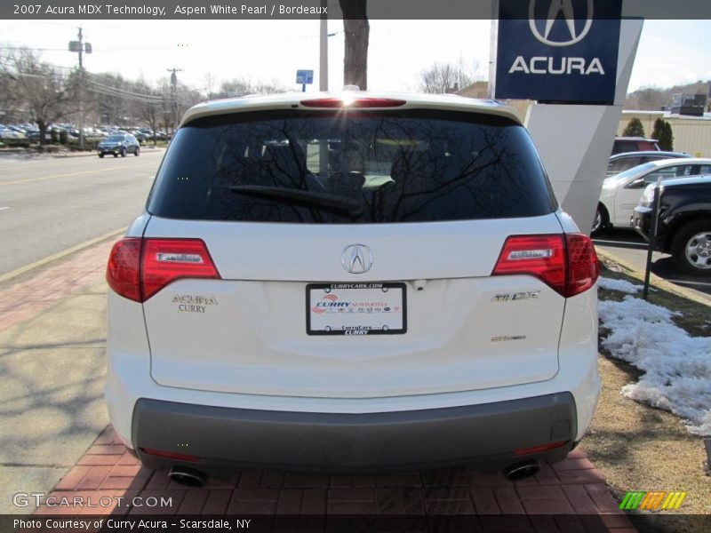 Aspen White Pearl / Bordeaux 2007 Acura MDX Technology