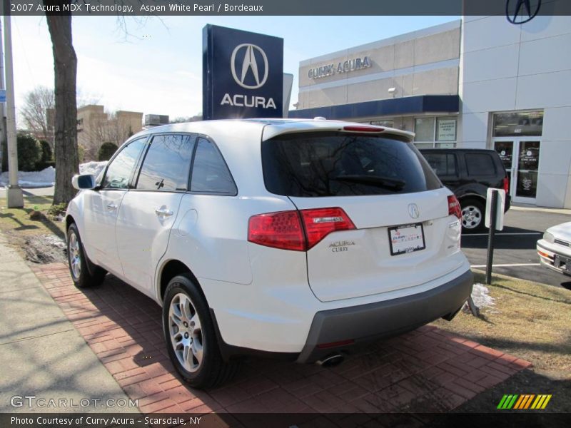 Aspen White Pearl / Bordeaux 2007 Acura MDX Technology