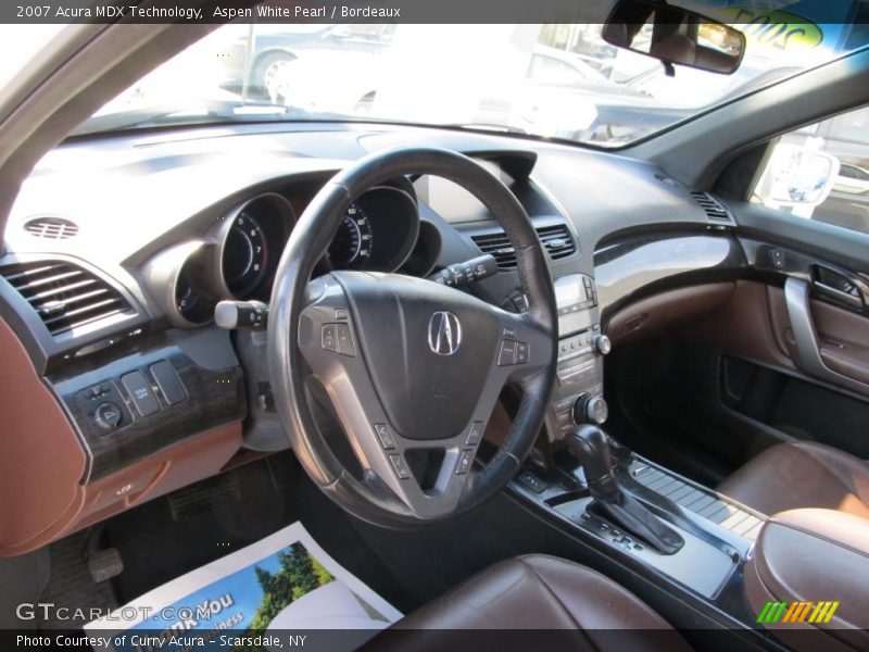 Aspen White Pearl / Bordeaux 2007 Acura MDX Technology