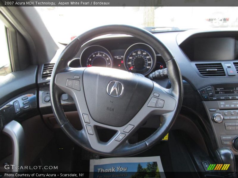 Aspen White Pearl / Bordeaux 2007 Acura MDX Technology