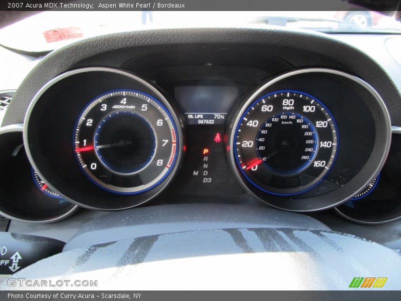 Aspen White Pearl / Bordeaux 2007 Acura MDX Technology