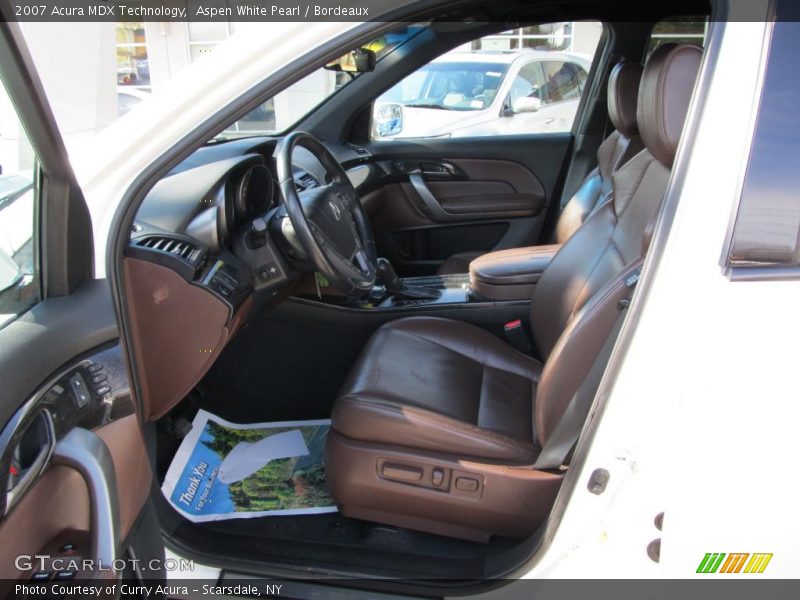 Aspen White Pearl / Bordeaux 2007 Acura MDX Technology