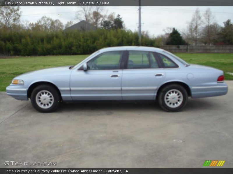 Light Denim Blue Metallic / Blue 1997 Ford Crown Victoria LX