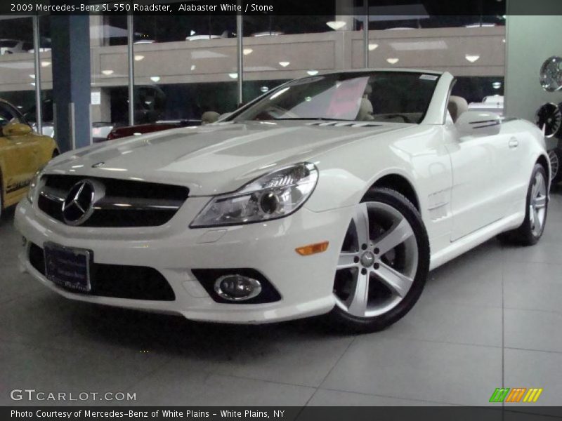 Alabaster White / Stone 2009 Mercedes-Benz SL 550 Roadster