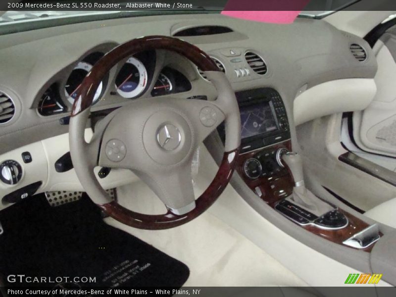 Alabaster White / Stone 2009 Mercedes-Benz SL 550 Roadster
