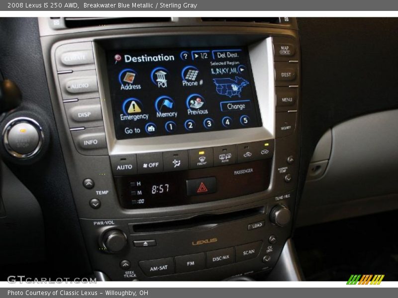 Breakwater Blue Metallic / Sterling Gray 2008 Lexus IS 250 AWD