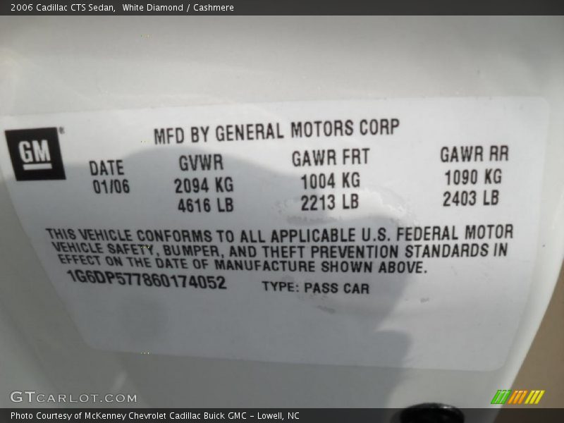 White Diamond / Cashmere 2006 Cadillac CTS Sedan