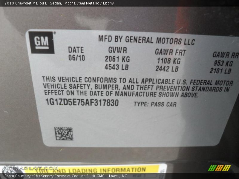 Mocha Steel Metallic / Ebony 2010 Chevrolet Malibu LT Sedan