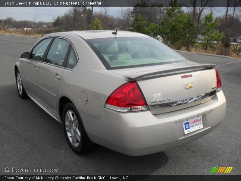 Gold Mist Metallic / Neutral 2010 Chevrolet Impala LT