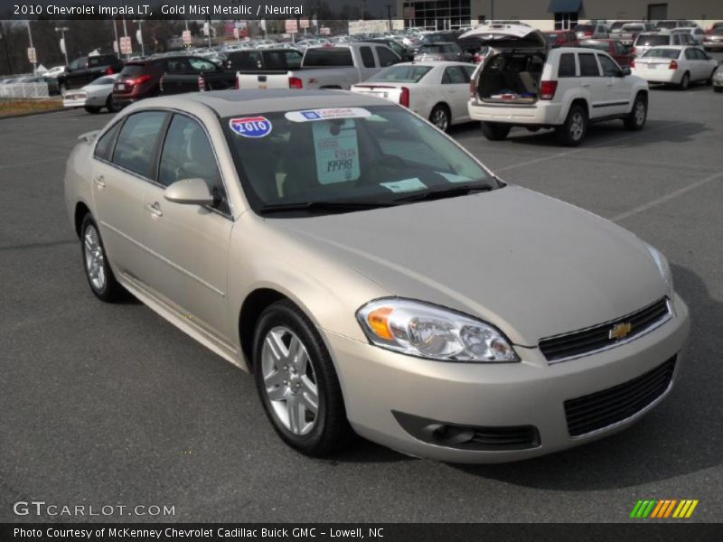 Gold Mist Metallic / Neutral 2010 Chevrolet Impala LT