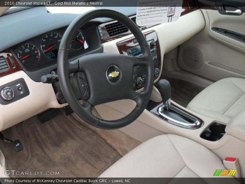 Gold Mist Metallic / Neutral 2010 Chevrolet Impala LT