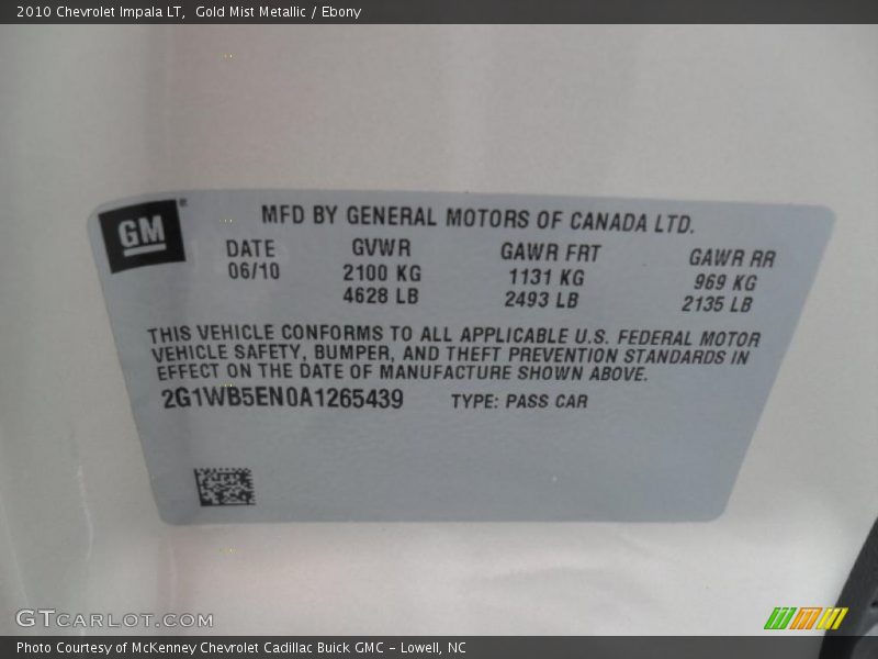 Gold Mist Metallic / Ebony 2010 Chevrolet Impala LT