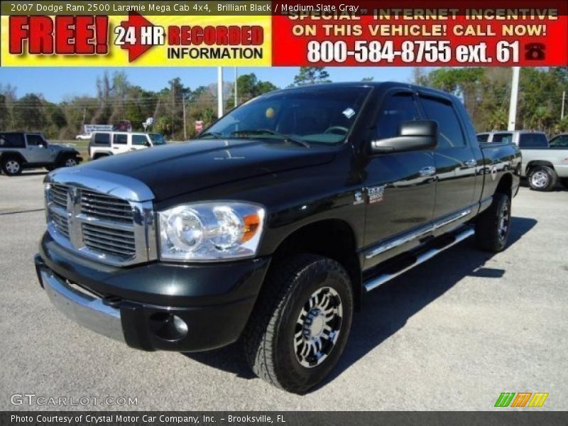 Brilliant Black / Medium Slate Gray 2007 Dodge Ram 2500 Laramie Mega Cab 4x4