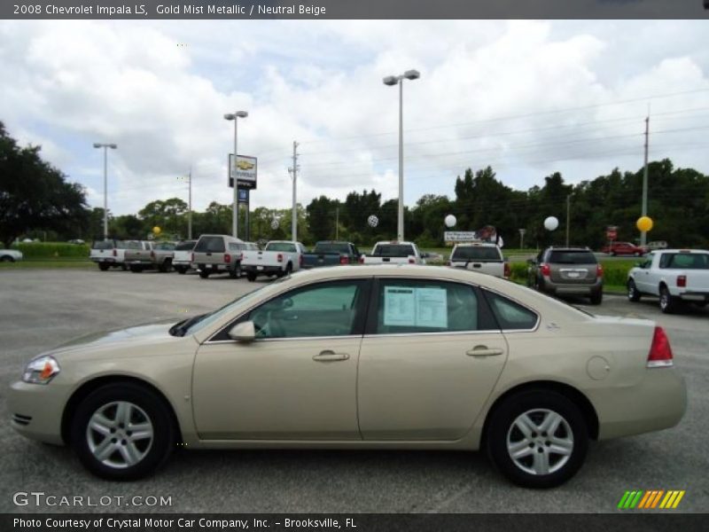 Gold Mist Metallic / Neutral Beige 2008 Chevrolet Impala LS