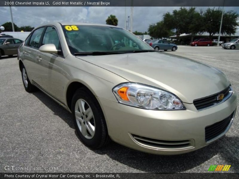 Gold Mist Metallic / Neutral Beige 2008 Chevrolet Impala LS