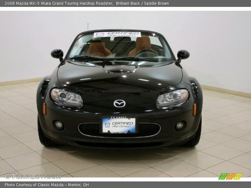 Brilliant Black / Saddle Brown 2008 Mazda MX-5 Miata Grand Touring Hardtop Roadster