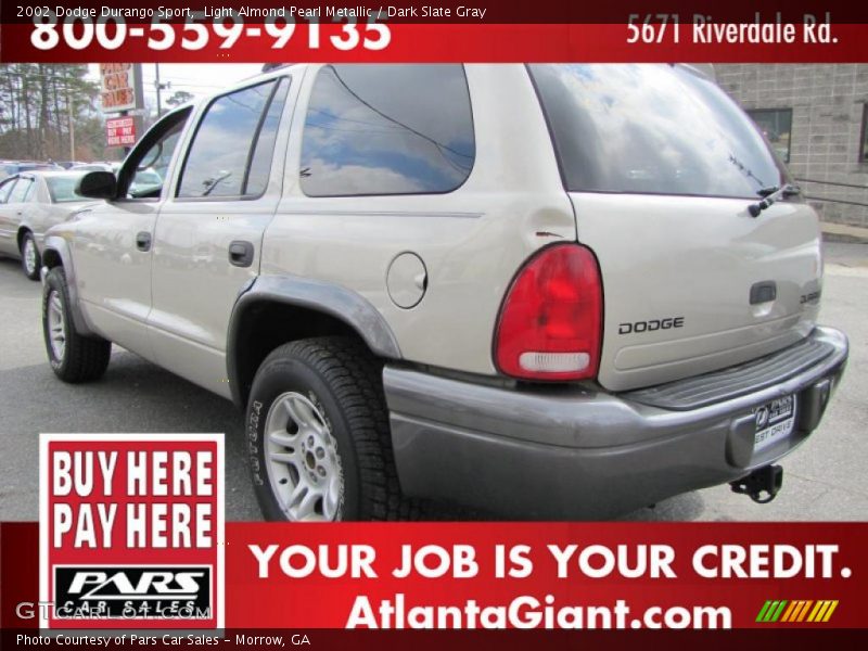 Light Almond Pearl Metallic / Dark Slate Gray 2002 Dodge Durango Sport