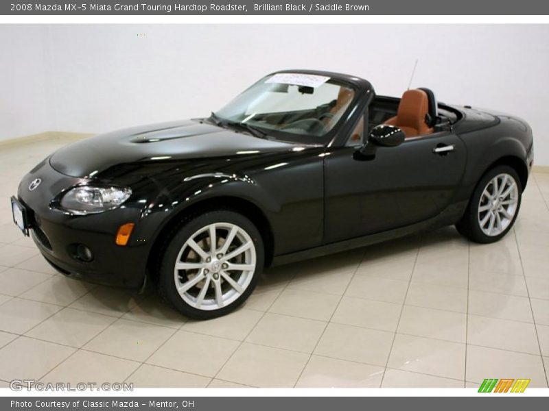 Brilliant Black / Saddle Brown 2008 Mazda MX-5 Miata Grand Touring Hardtop Roadster