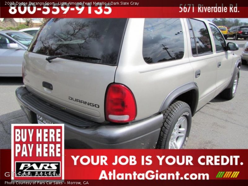 Light Almond Pearl Metallic / Dark Slate Gray 2002 Dodge Durango Sport