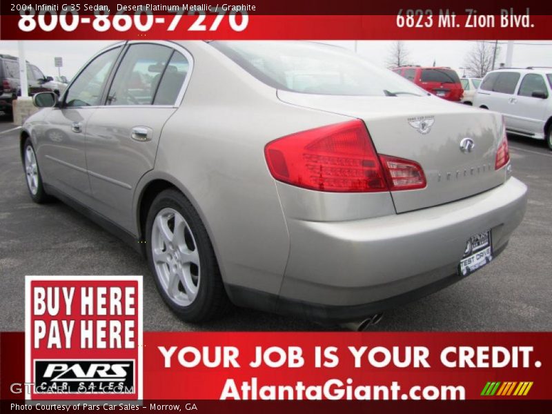 Desert Platinum Metallic / Graphite 2004 Infiniti G 35 Sedan