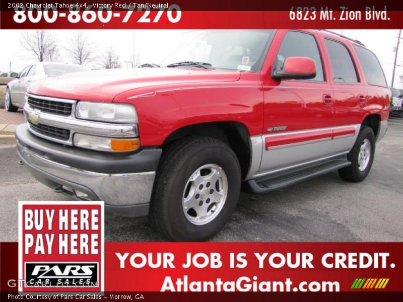 Victory Red / Tan/Neutral 2002 Chevrolet Tahoe 4x4