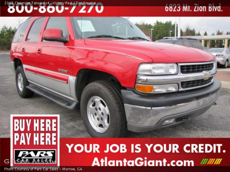 Victory Red / Tan/Neutral 2002 Chevrolet Tahoe 4x4