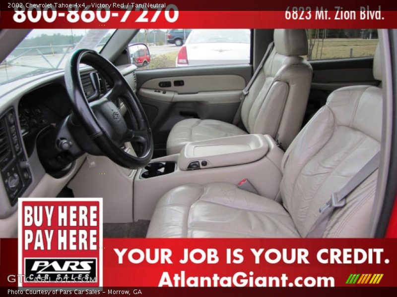 Victory Red / Tan/Neutral 2002 Chevrolet Tahoe 4x4