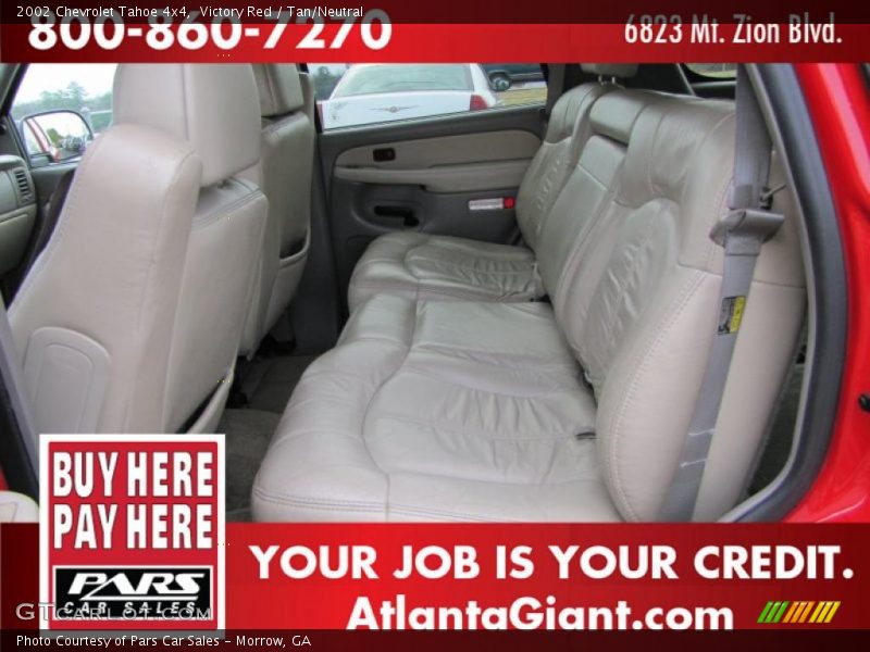 Victory Red / Tan/Neutral 2002 Chevrolet Tahoe 4x4