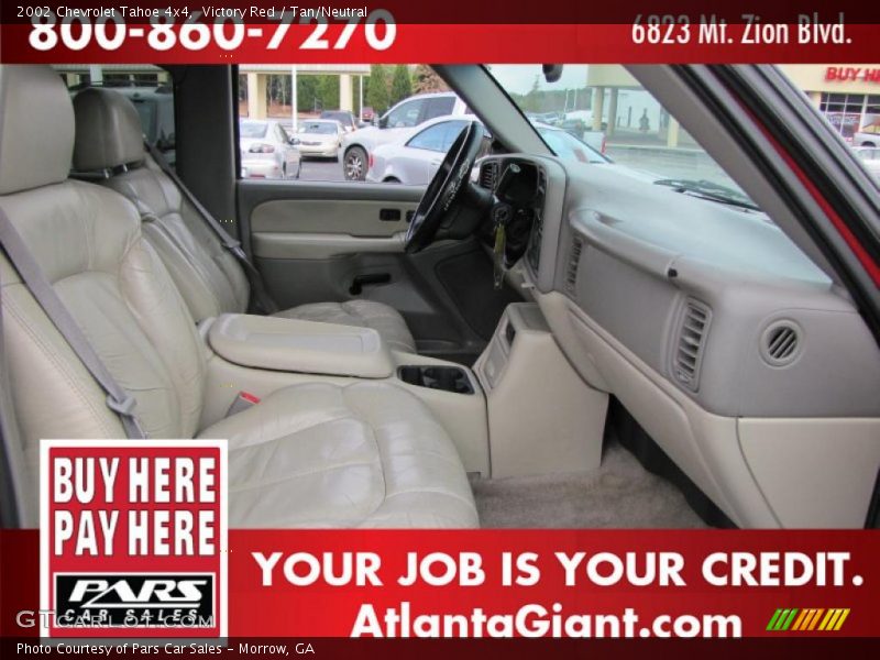 Victory Red / Tan/Neutral 2002 Chevrolet Tahoe 4x4