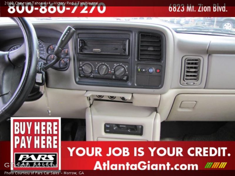 Victory Red / Tan/Neutral 2002 Chevrolet Tahoe 4x4