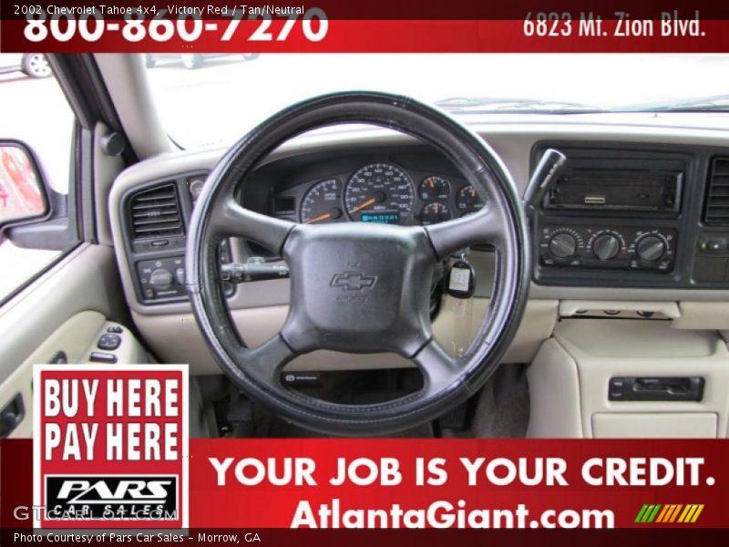 Victory Red / Tan/Neutral 2002 Chevrolet Tahoe 4x4