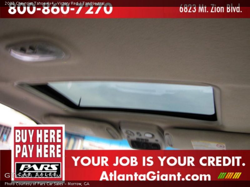 Victory Red / Tan/Neutral 2002 Chevrolet Tahoe 4x4