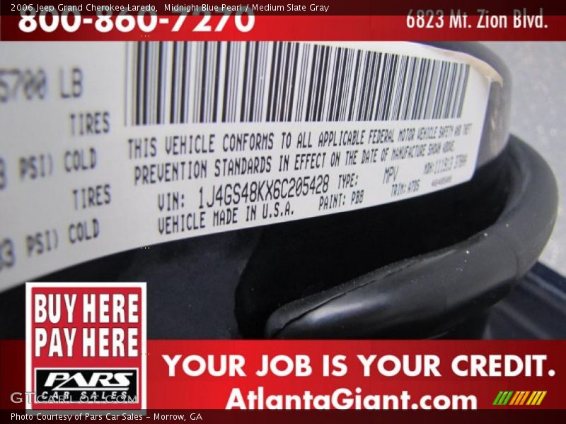 Midnight Blue Pearl / Medium Slate Gray 2006 Jeep Grand Cherokee Laredo
