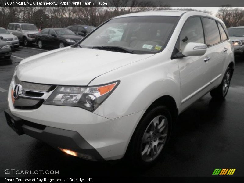 Aspen White Pearl / Taupe 2007 Acura MDX Technology
