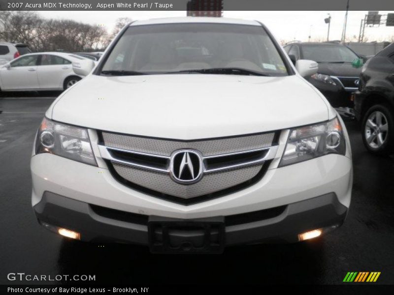 Aspen White Pearl / Taupe 2007 Acura MDX Technology