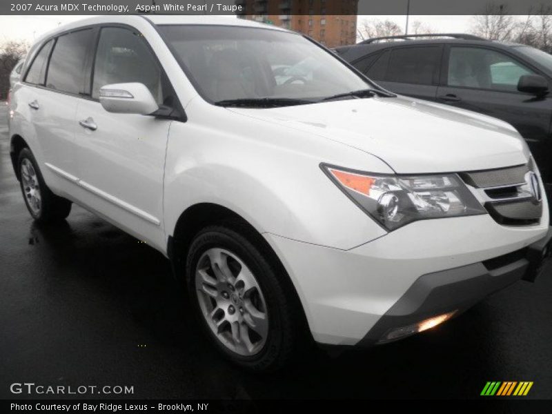 Aspen White Pearl / Taupe 2007 Acura MDX Technology