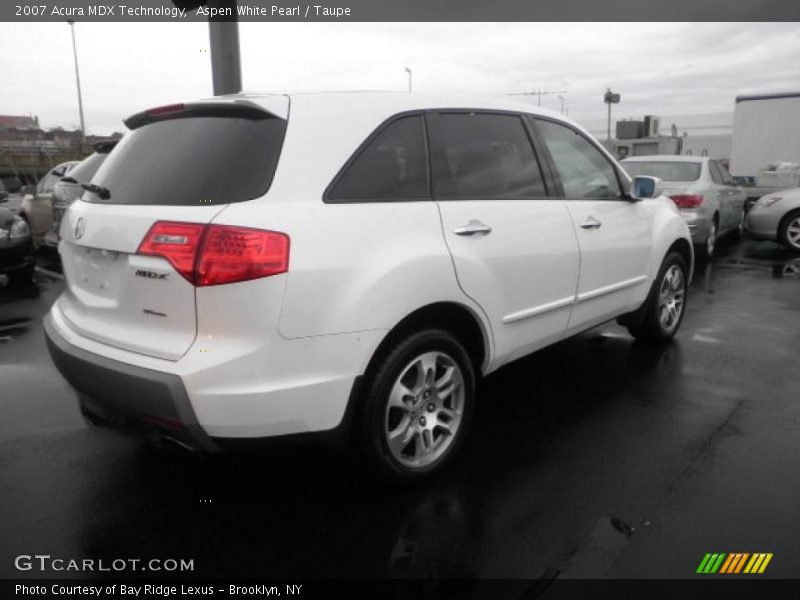 Aspen White Pearl / Taupe 2007 Acura MDX Technology