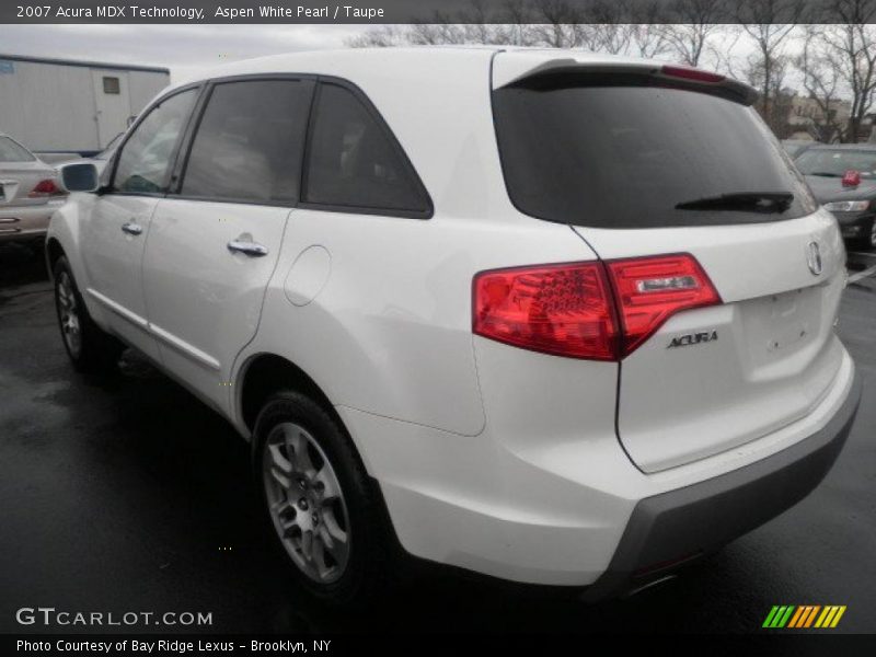 Aspen White Pearl / Taupe 2007 Acura MDX Technology
