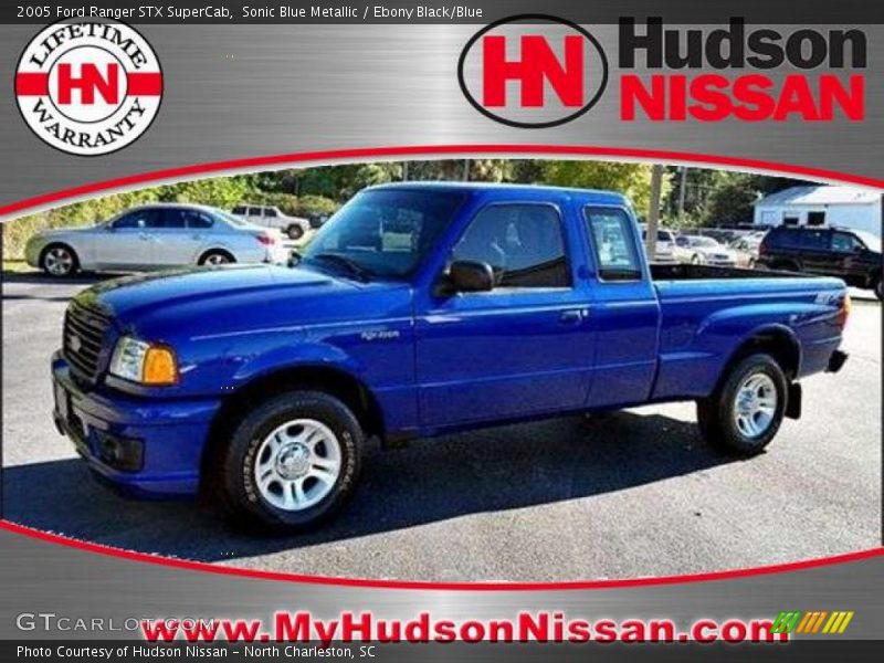 Sonic Blue Metallic / Ebony Black/Blue 2005 Ford Ranger STX SuperCab