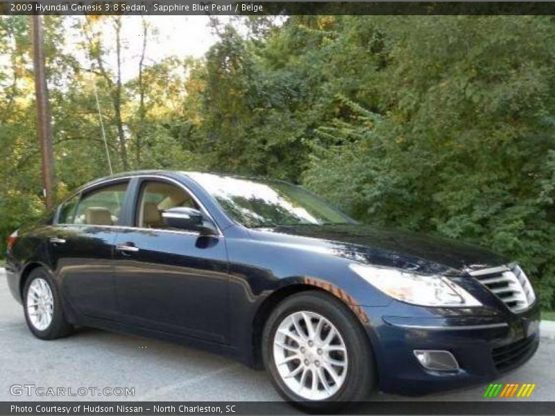 Sapphire Blue Pearl / Beige 2009 Hyundai Genesis 3.8 Sedan